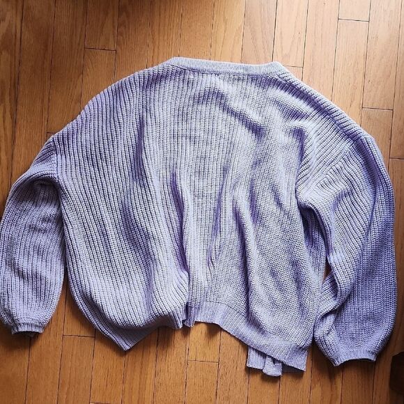 Zaful Purple Cardigan Cozy Knit Sweater - Picture 3 of 4